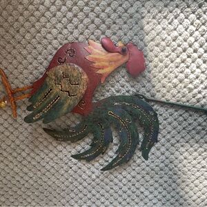 Colorful Metal Rooster Wall Art